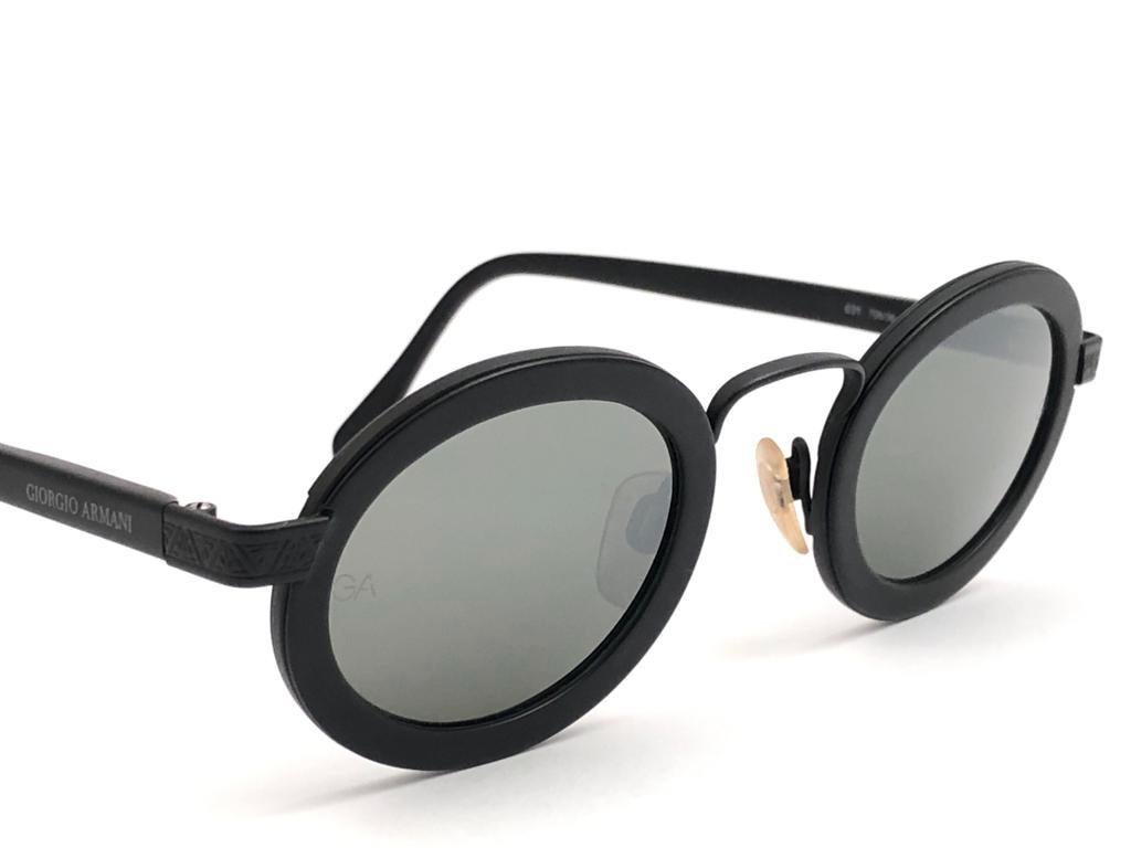 New Vintage Giorgio Armani 631 Oval Black  1990 Sunglasses Made in Italy 1