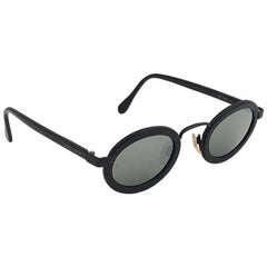 New Retro Giorgio Armani 631 Oval Black  1990 Sunglasses Made in Italy