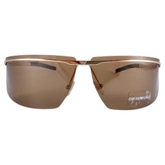 New Vintage Giorgio Armani 9049 Semi Rimless Gold 2000'S Sunglasses