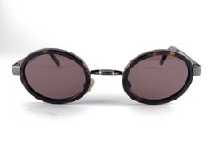 New Vintage Giorgio Armani Oval Dark Tortoise 1990 Sunglasses