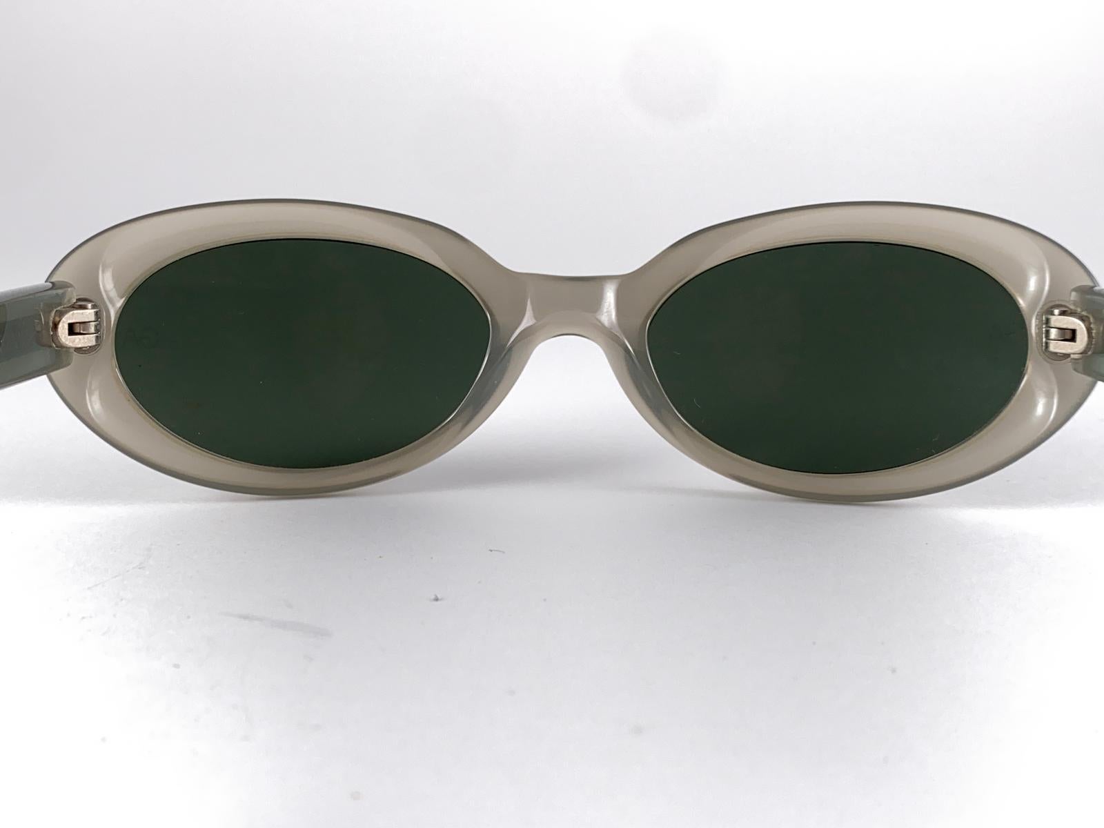 Gray New Vintage Giorgio Armani Oval Medium Grey 1990 Sunglasses