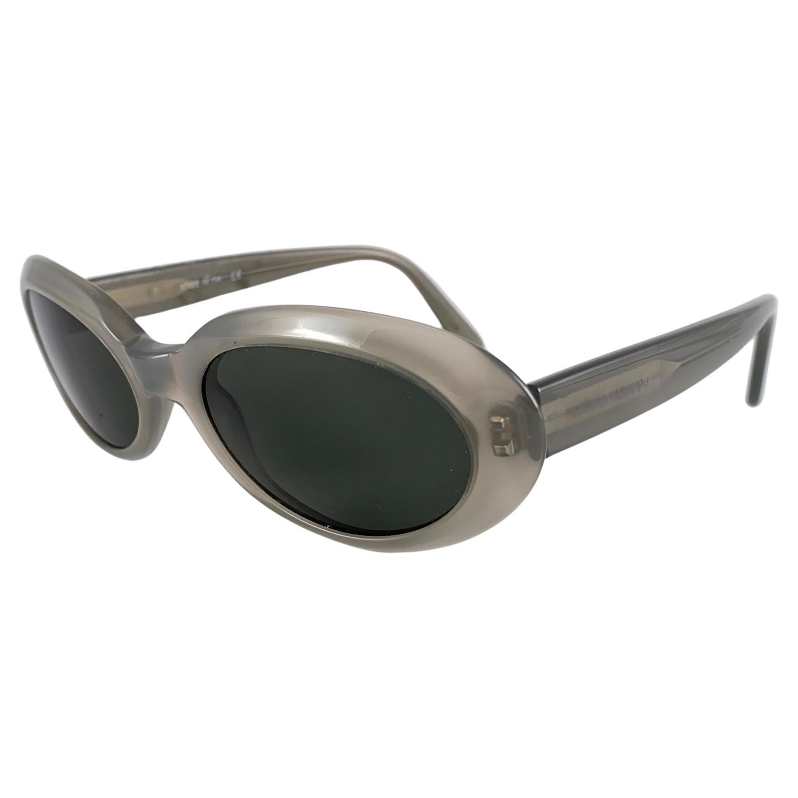 New Vintage Giorgio Armani Oval Medium Grey 1990 Sunglasses