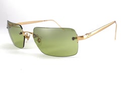 New Vintage Giorgio Armani Rimless Gold 163S 1990 Sunglasses