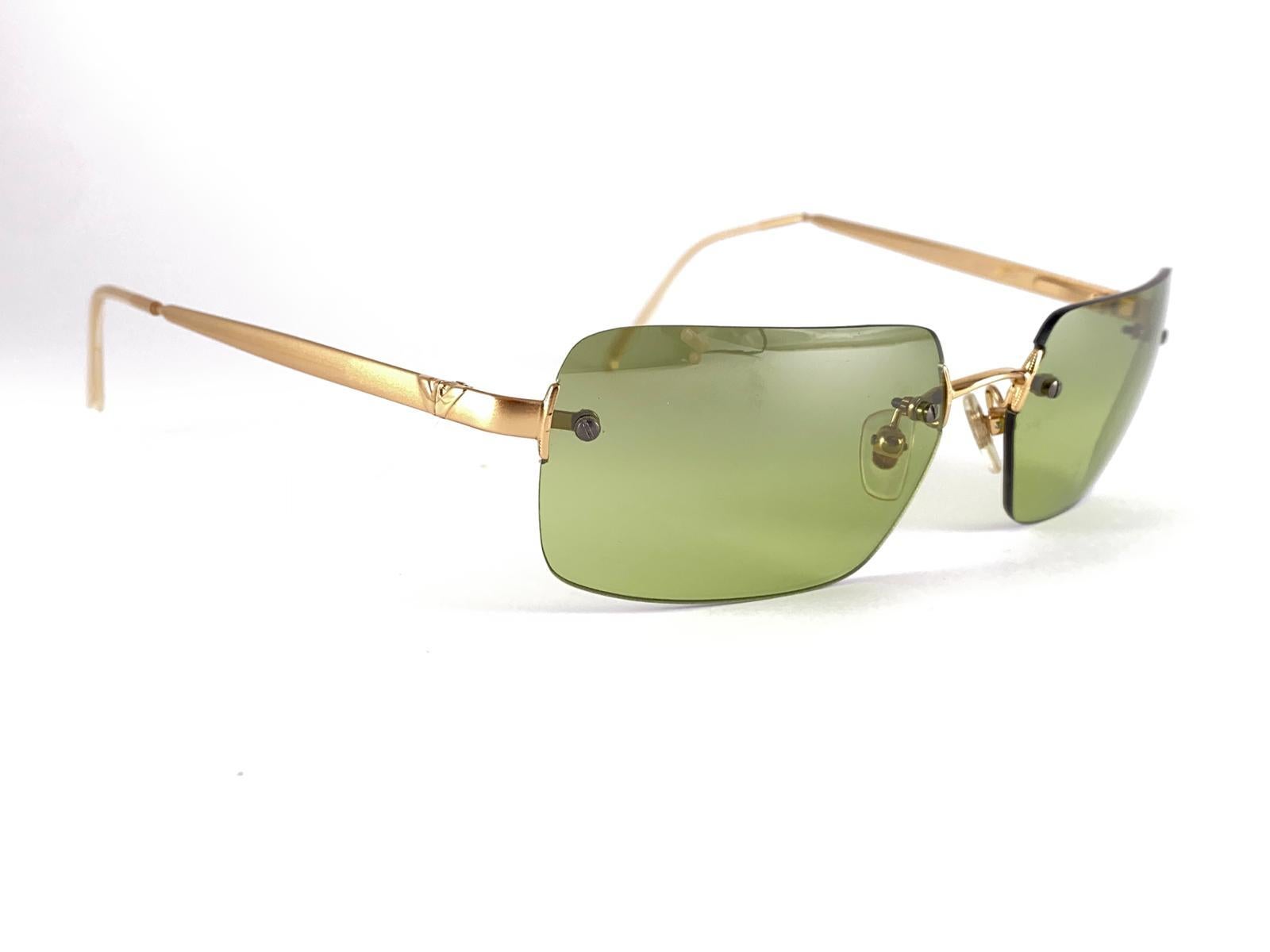 Neu Vintage Giorgio Armani Rimless Gold 163S 1990 Sonnenbrille, neu, Vintage für Damen oder Herren im Angebot