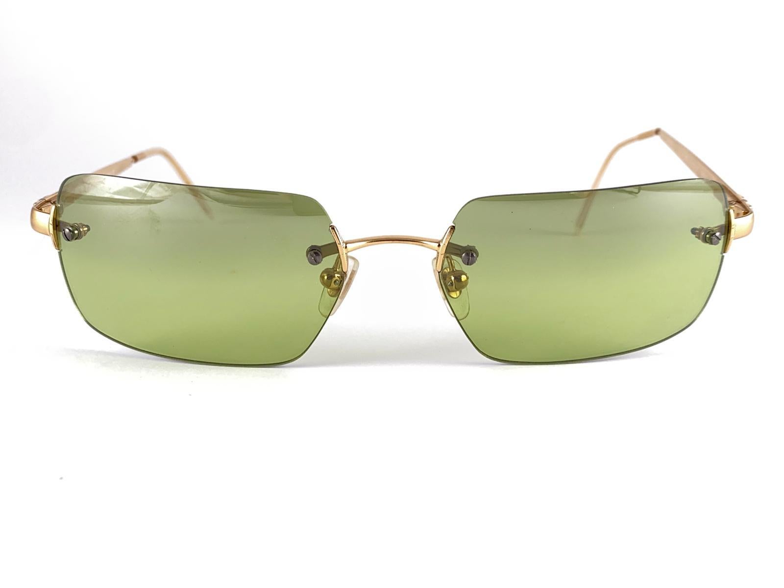 Neu Vintage Giorgio Armani Rimless Gold 163S 1990 Sonnenbrille, neu, Vintage im Angebot 2