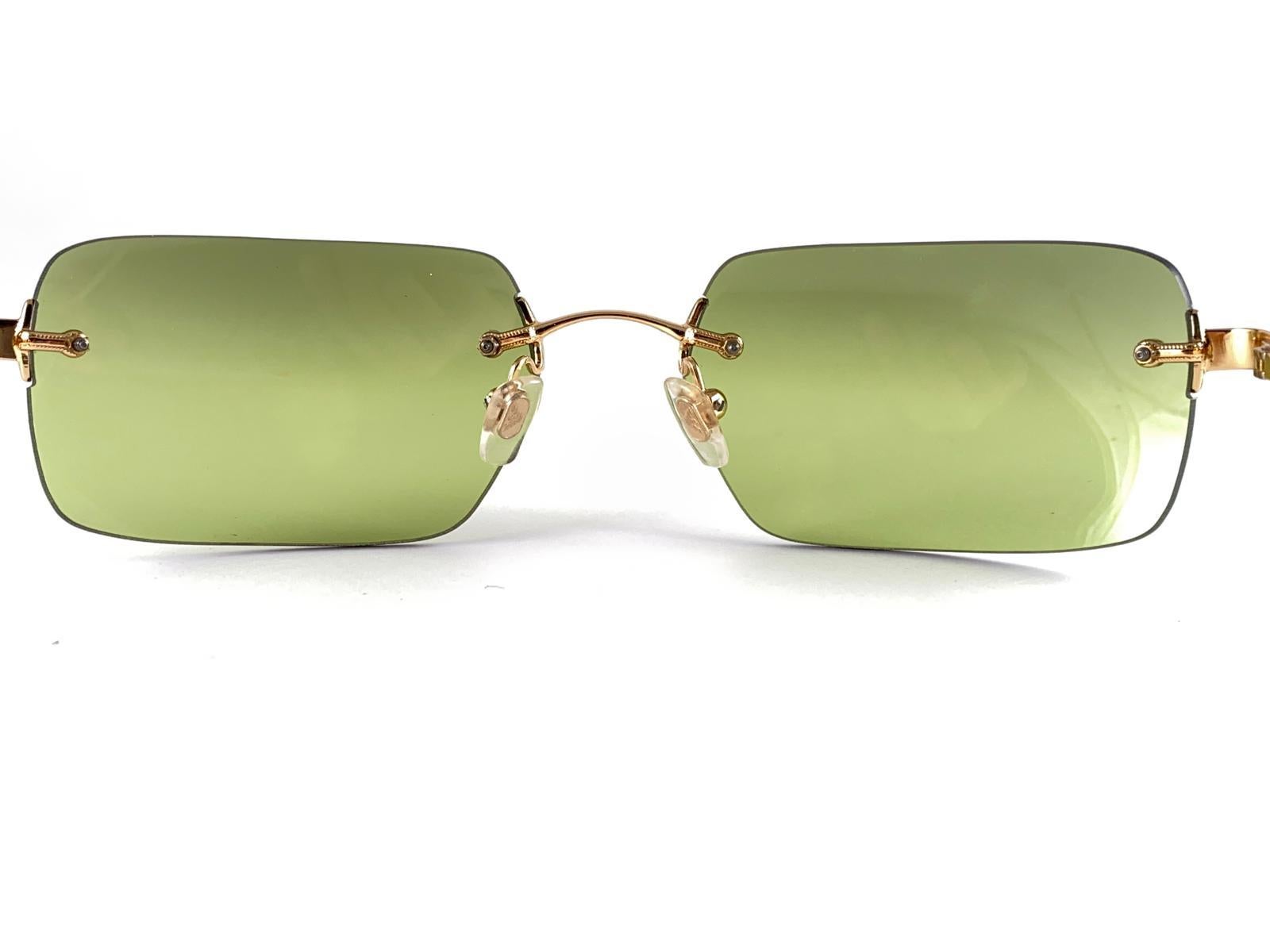 Neu Vintage Giorgio Armani Rimless Gold 163S 1990 Sonnenbrille, neu, Vintage im Angebot 3