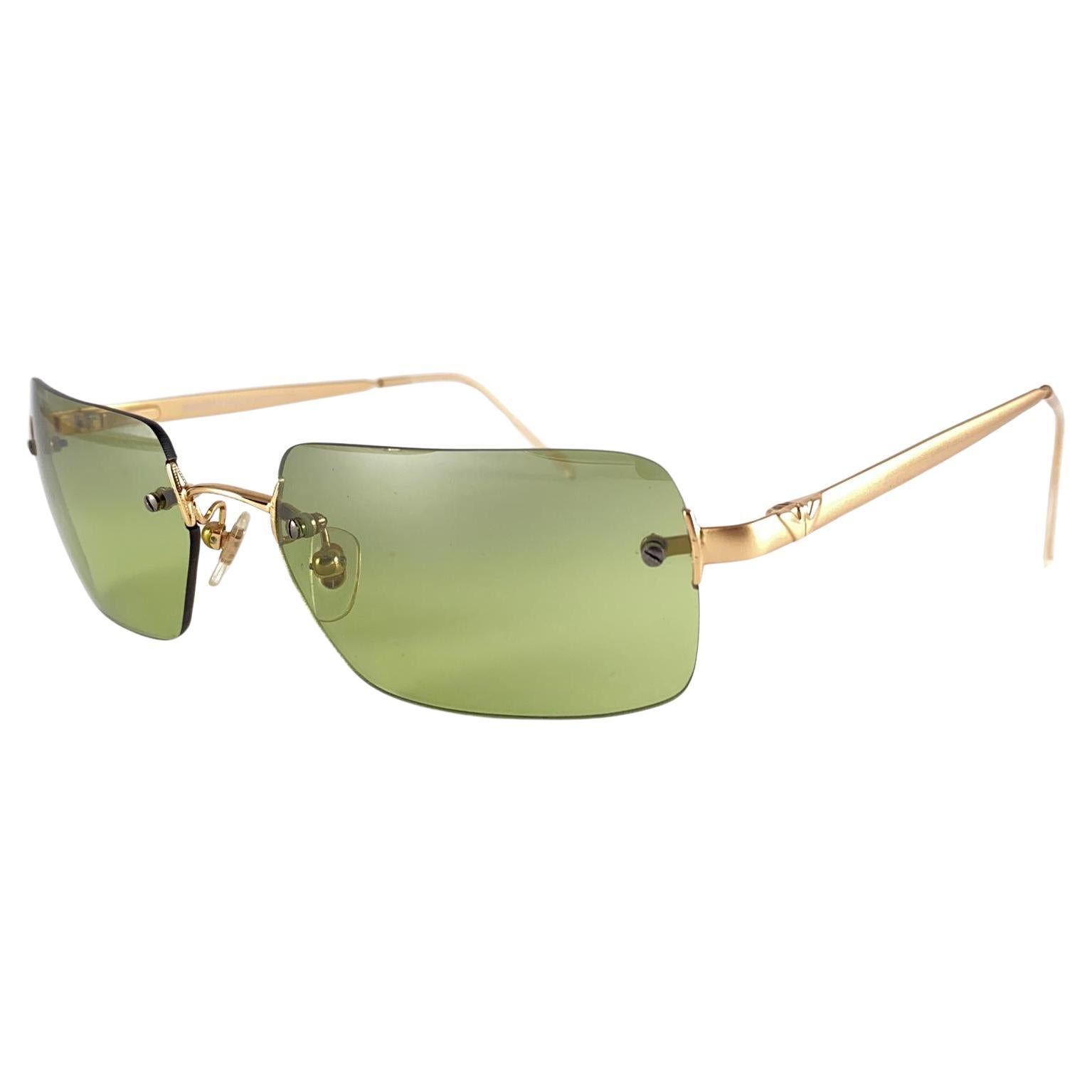 Neu Vintage Giorgio Armani Rimless Gold 163S 1990 Sonnenbrille, neu, Vintage im Angebot