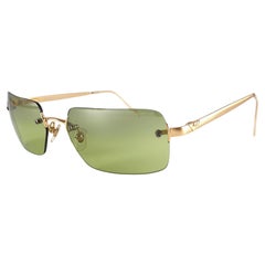 New Vintage Giorgio Armani Rimless Gold 163S 1990 Sunglasses