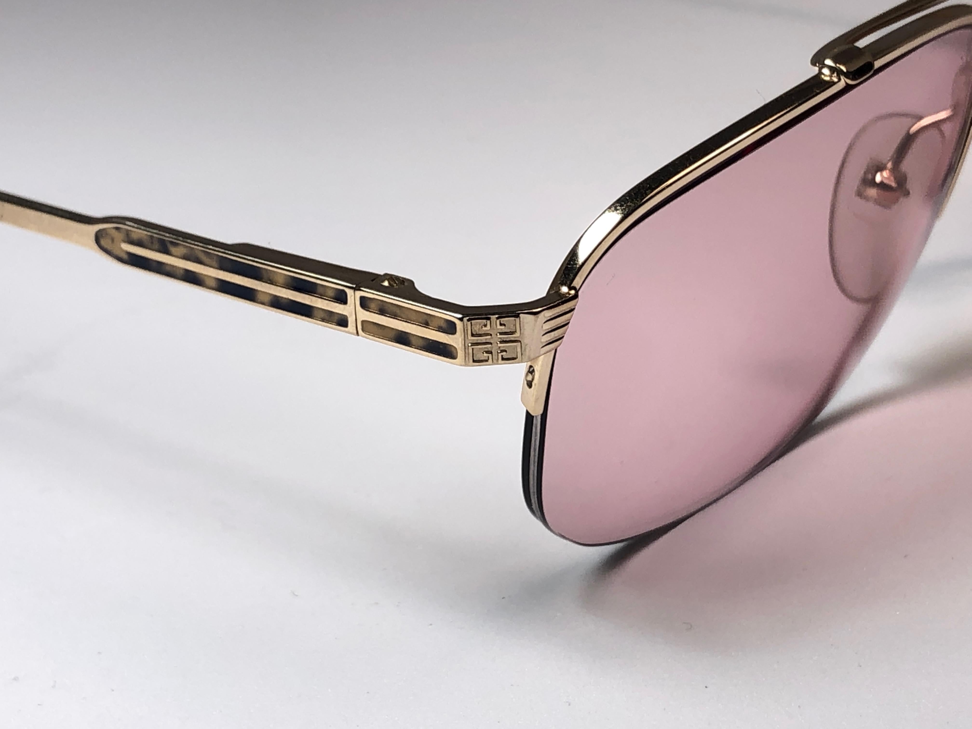 New Vintage Givency Half Frame Plated Gold 1990 Sunglasses France In New Condition In Baleares, Baleares