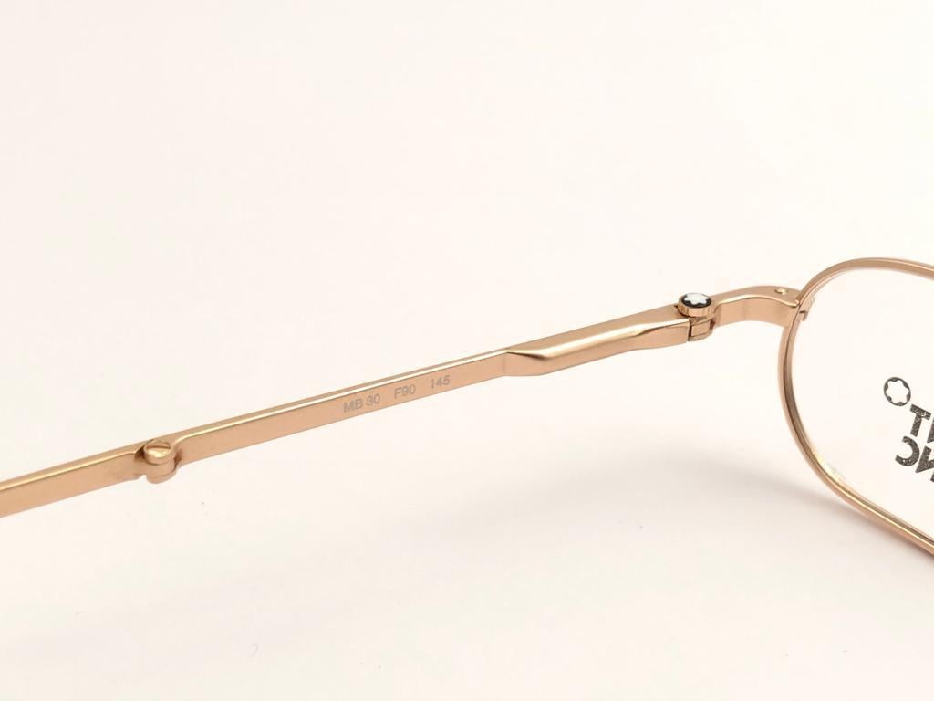 New Vintage Gold Plated Folding Mont Blanc Frame RX 90´s Sunglasses In New Condition In Baleares, Baleares