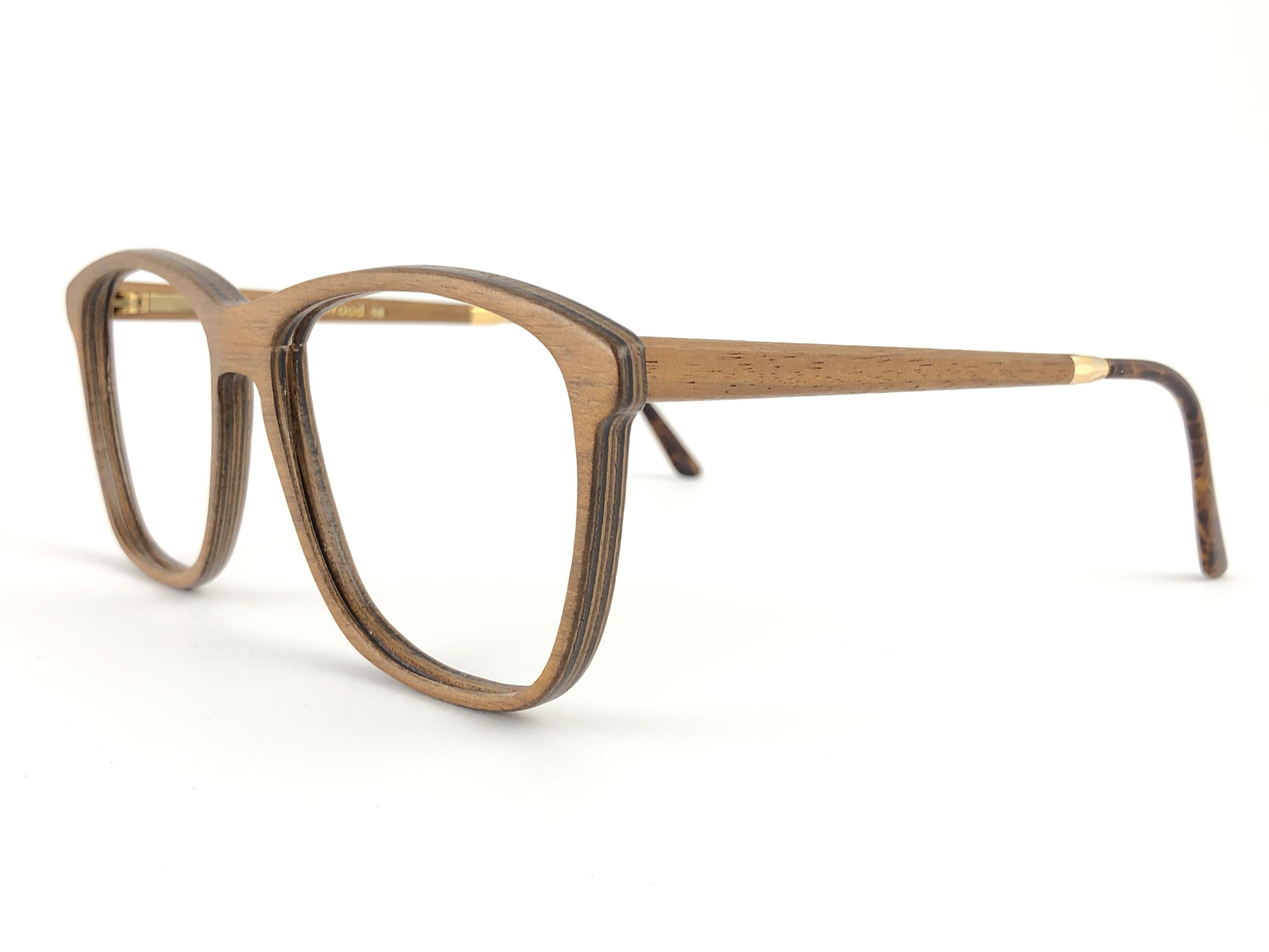 Nuovi occhiali vintage Gold & Wood 605056 Genuine RX 1980's France in vendita 5