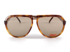 New Vintage Gucci 1300 Light Tortoise Aviator Sunglasses 1980's Made in Italy