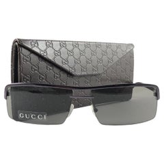 Neu Vintage Gucci 1679 Metallic Lila Halbrahmen-Sonnenbrille 90er Jahre Österreich Y2K