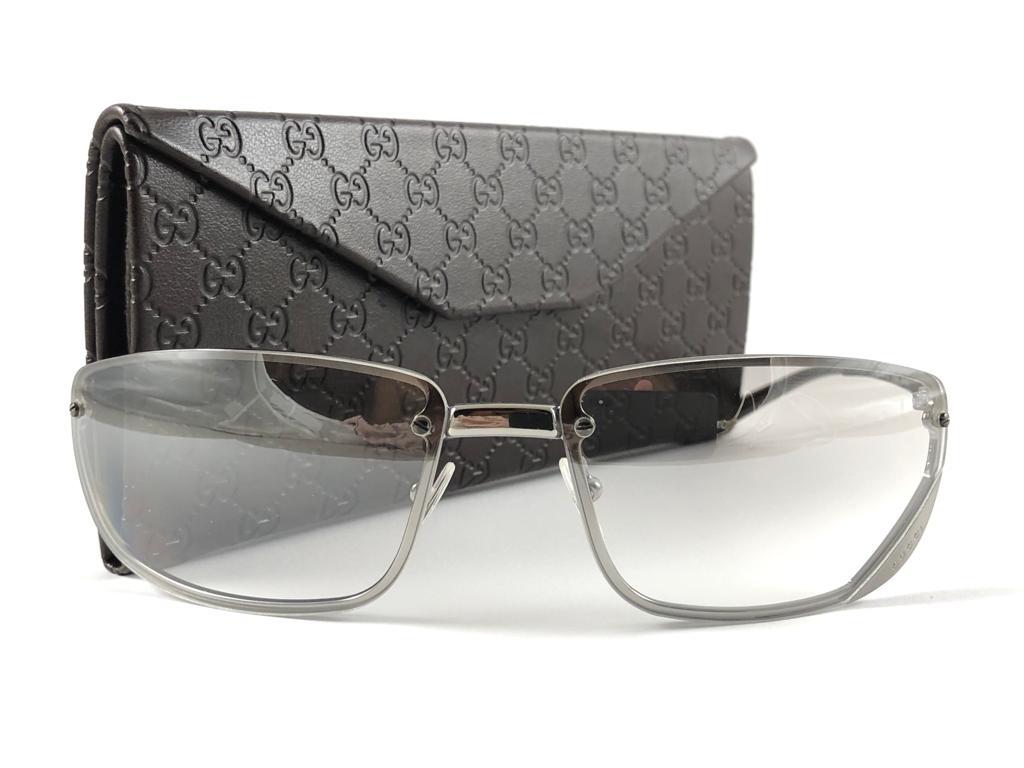 Neu Vintage Gucci 1691/S Silberrahmen Graue Linsen-Sonnenbrille 90er Jahre Italien Y2K im Angebot 8
