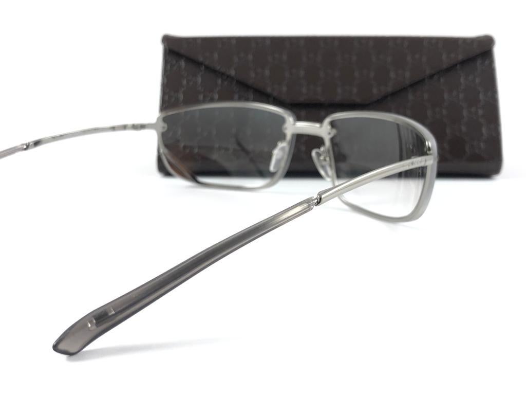 Neu Vintage Gucci 1691/S Silberrahmen Graue Linsen-Sonnenbrille 90er Jahre Italien Y2K im Angebot 3