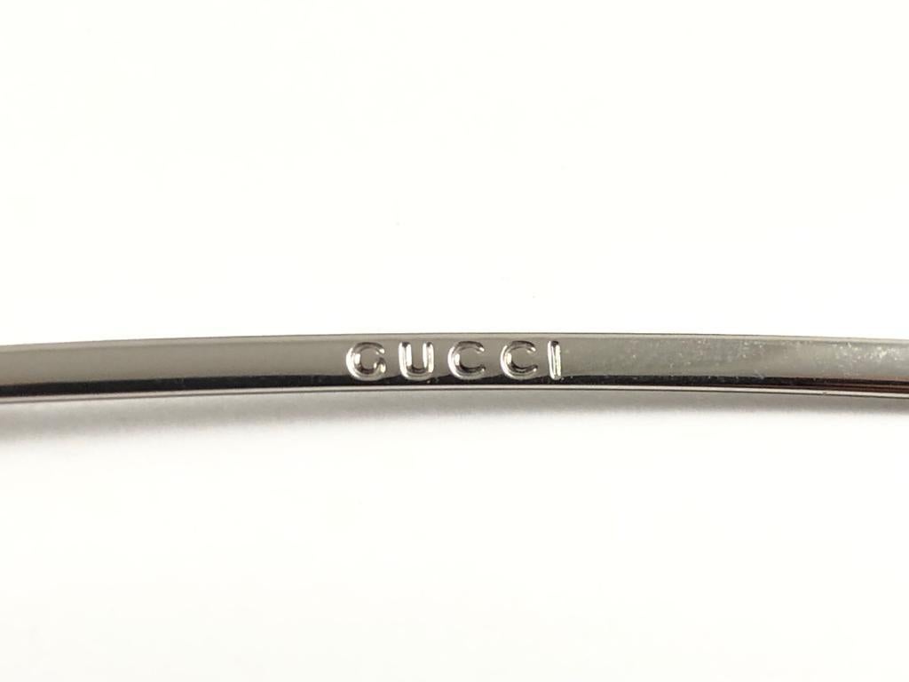 Neu Vintage Gucci 1784/S Silber-Sonnenbrille mit Randlosem Rahmen 1990er Jahre Italien Y2K 2