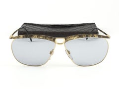 New Vintage Gucci 2217  Marbled & Gold Frame Sunglasses 1980's Made in Italy