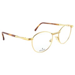 New Vintage Gucci 2261 Round Gold Rx Prescription 1980's Made in Italy