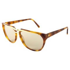 Neu Vintage Gucci 2321 Schildpatt & Gold Akzente Sonnenbrille 1980er Jahre Made in Italy