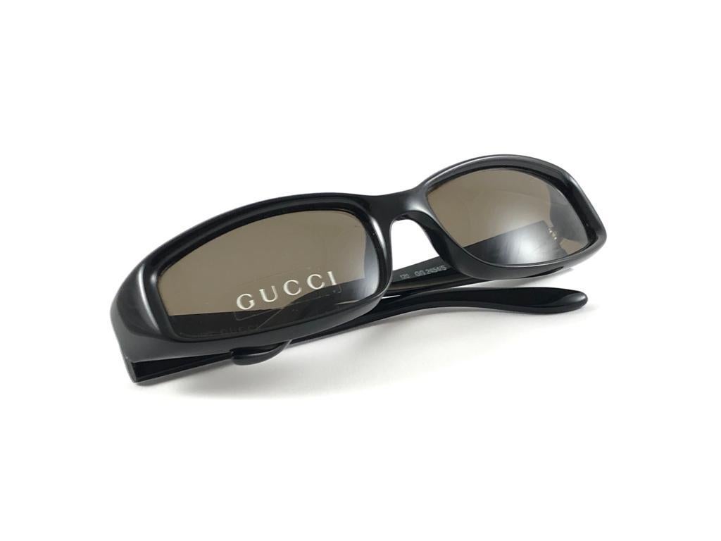 New Vintage Gucci 2454/S Black Optyl Frame Sunglasses 1990's Made in Italy Y2K 7