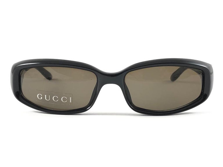 New Vintage Gucci 2454/S Black Optyl Frame Sunglasses 1990's