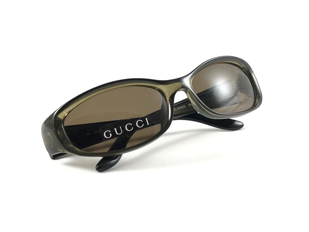 New Vintage Gucci 2456/S Translucent Optyl Sunglasses 1990's Made in Italy Y2K 6