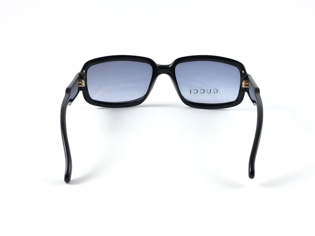 New Vintage Gucci 2475/S Black Optyl Sunglasses 1990's Made in Italy Y2K For Sale 5