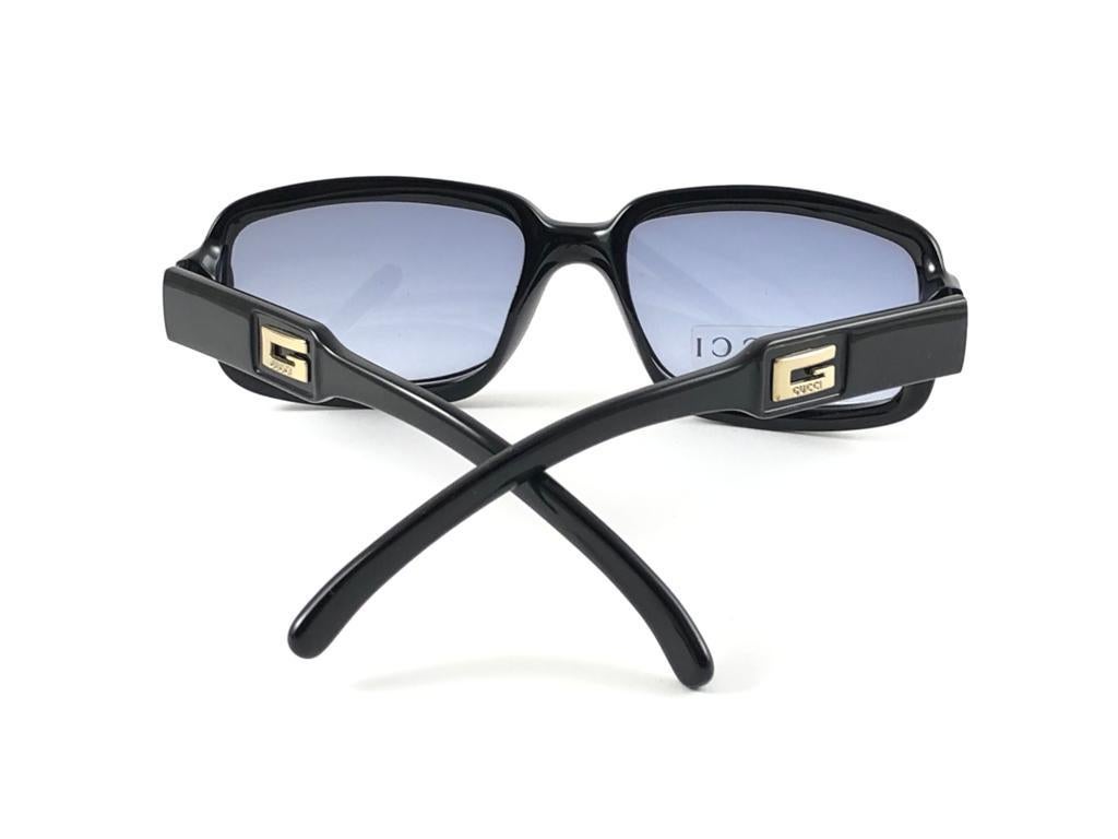 New Vintage Gucci 2475/S Black Optyl Sunglasses 1990's Made in Italy Y2K For Sale 6