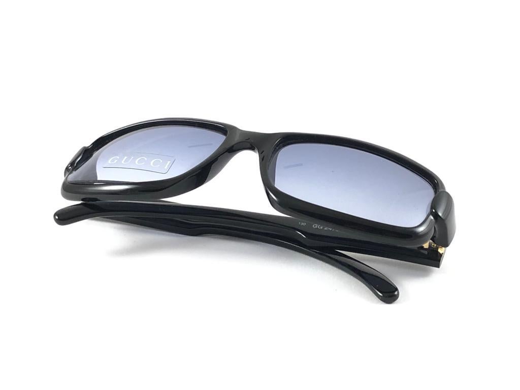 New Vintage Gucci 2475/S Black Optyl Sunglasses 1990's Made in Italy Y2K For Sale 7