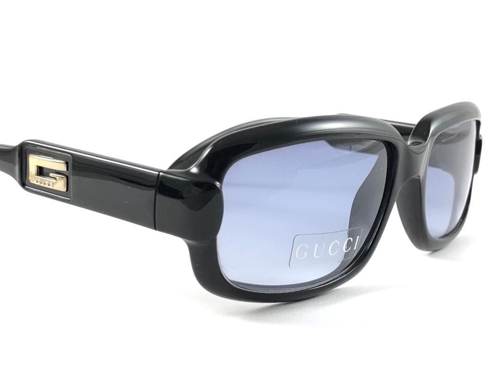 New Vintage Gucci 2475/S Black Optyl Sunglasses 1990's Made in Italy Y2K In New Condition For Sale In Baleares, Baleares