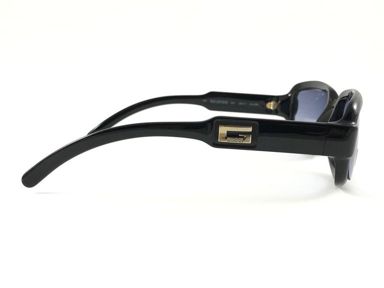New Vintage Gucci 2475/S Black Optyl Sunglasses 1990's Made in