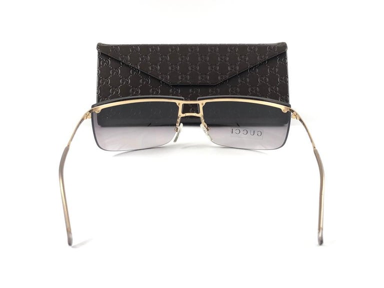 小物 GUCCI sunglass interlocking half-rim y2k New Vintage Gucci 2653/S Gold Half Frame Sunglasses 1990's