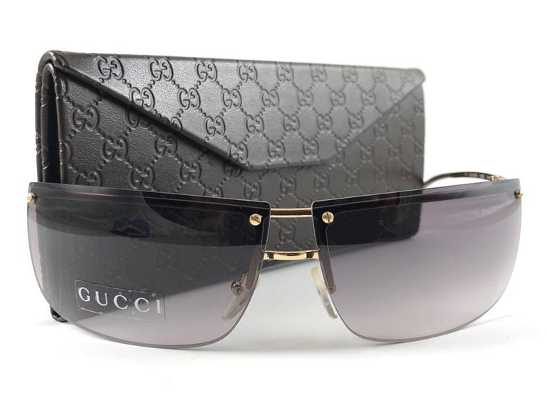 New Vintage Gucci 2653 Amethyst Lenses Half Frame Sunglasses 90's Italy Y2K  For Sale at 1stDibs