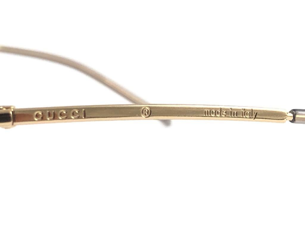 Neu Vintage Gucci 2653 Amethyst-Lenses mit halber Rahmen-Sonnenbrille, 90er Jahre, Italien Y2K im Angebot 2