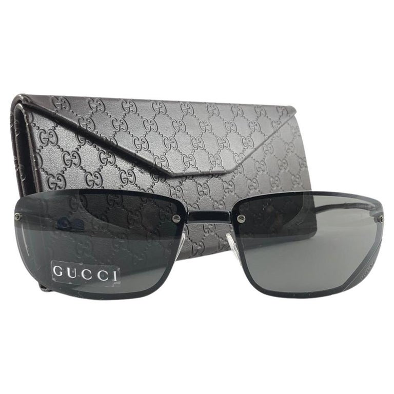 New Vintage Gucci 1691/S Black Frame Grey Lenses Sunglasses 1990's ...