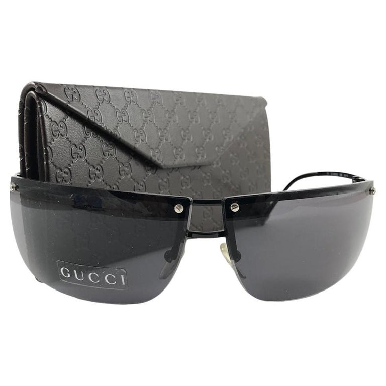 New Vintage Gucci 2653/S Black Half Frame Sunglasses 1990's Italy Y2K ...