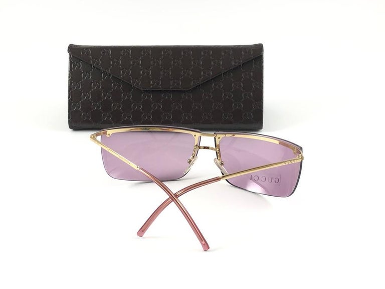 New Vintage Gucci 2653/S Gold Half Frame Sunglasses 1990's