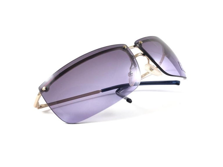 New Vintage Gucci 2653/S Gold Half Frame Sunglasses 1990's