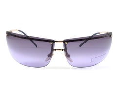 Neu Vintage Gucci 2653/S Gold-Sonnenbrille mit halber Rahmen 1990er Jahre Hergestellt in Italien Y2K