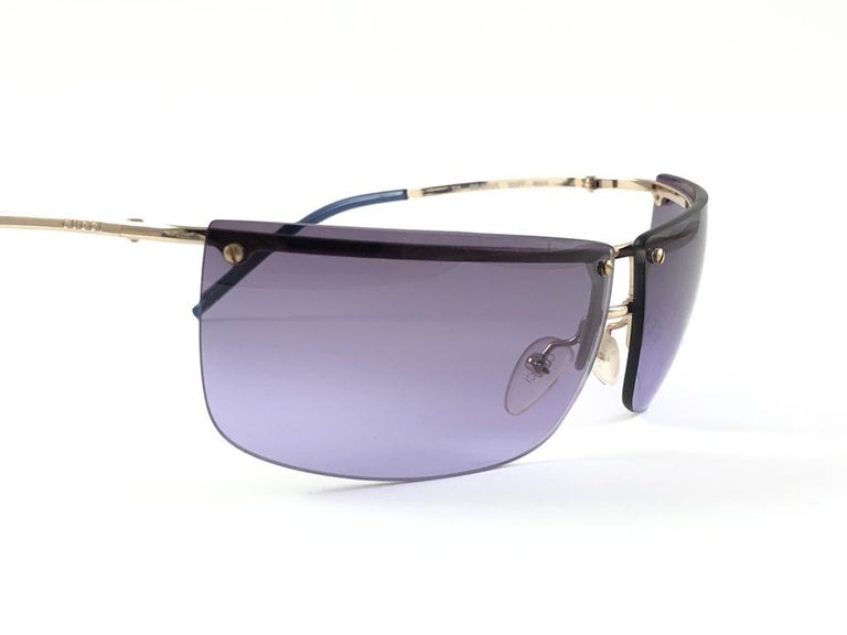 New Vintage Gucci 2653/S Gold Half Frame Sunglasses 1990's