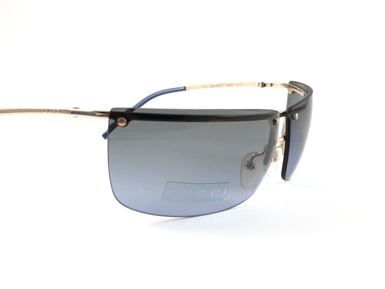 New Vintage Gucci 2653/S Gold Half Frame Sunglasses 1990's