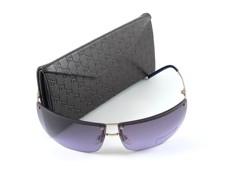 小物 GUCCI sunglass interlocking half-rim y2k New Vintage Gucci 2653/S Gold Half Frame Sunglasses 1990's