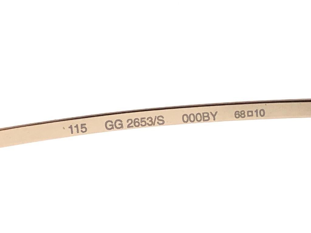 Neu Vintage Gucci 2653/S Gold-Sonnenbrille mit halber Rahmen 1990er Jahre Hergestellt in Italien Y2K im Angebot 4