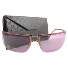 Nuevo Vintage Gucci 2653/S Gafas de sol doradas de media montura años 90 Italia Y2K