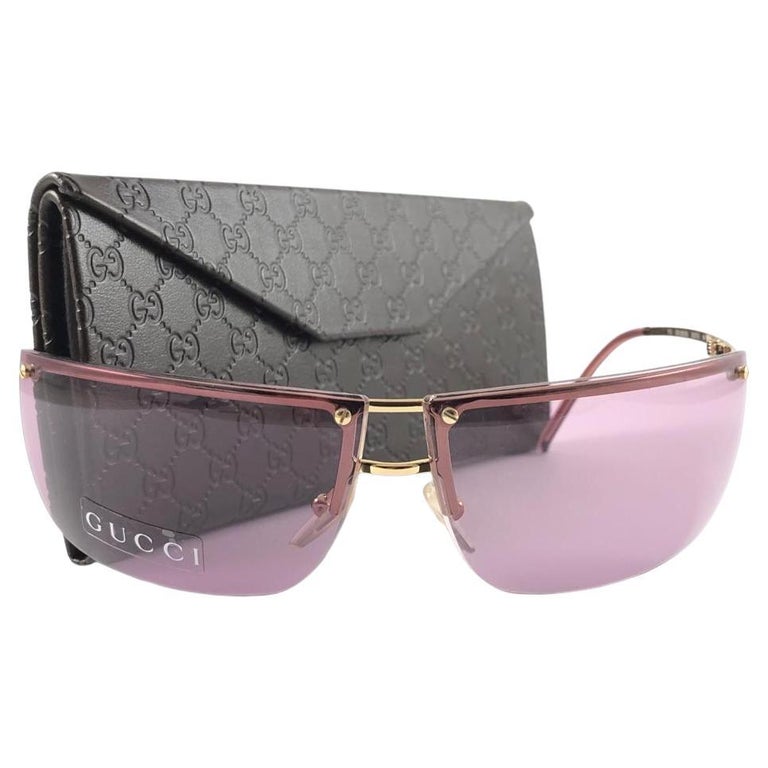 New Vintage Gucci 2653/S Gold Half Frame Sunglasses 1990's Italy