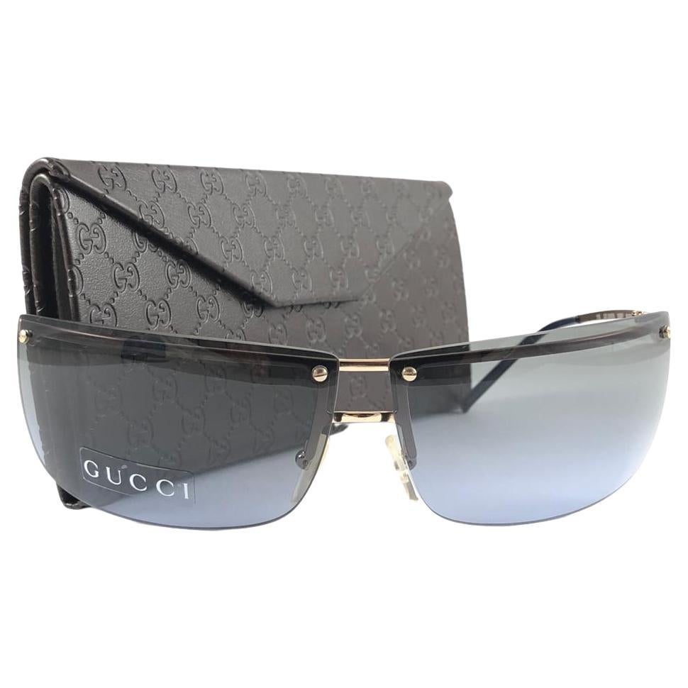 New Vintage Gucci 2653/S Gold Half Frame Sunglasses 1990's Made in Italy Y2K For Sale