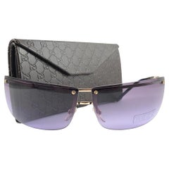 Neu Vintage Gucci 2653/S Gold-Sonnenbrille mit halber Rahmen 1990er Jahre Hergestellt in Italien Y2K