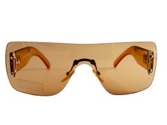 New Vintage Gucci GG 1194/N/S Amber Screen Sunglasses 1990's Made in Italy Y2K