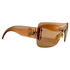 New Vintage Gucci GG 1194/N/S Amber Screen Sunglasses 1990's Made in Italy Y2K