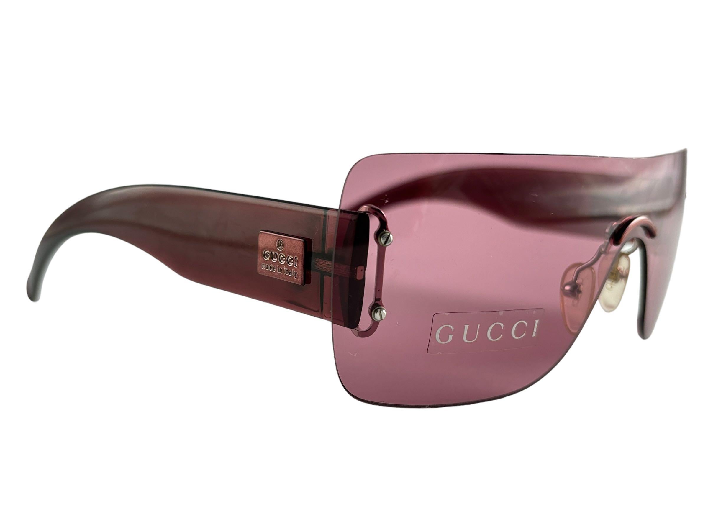 Marron New Vintage Gucci GG 1194/N/S Rose Screen Sunglasses 1990's Made in Italy Y2K en vente